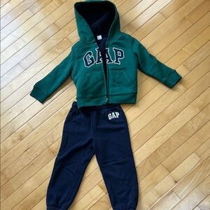 GAP Kids Green Hoodie and Navy Joggers Set